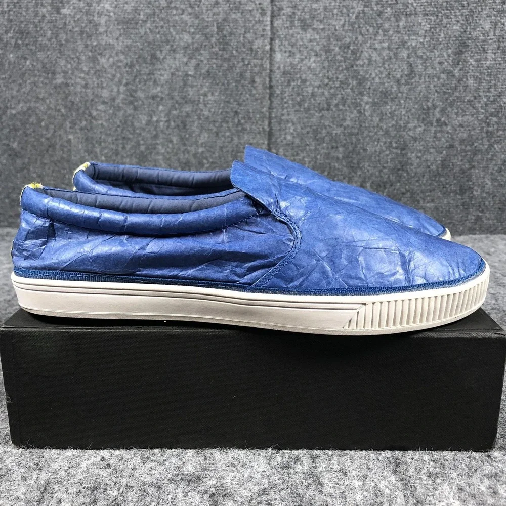 Civic Duty Shoes Men's Size 8 Navy Blue Tyvek Slip On Casual Lightweight Eco‎